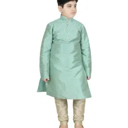 SG Yuvraj Kids Sky Blue Regular Fit Kurta Set-image-52