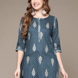 Anubhutee Navy Embroidered Straight Kurti-image-53