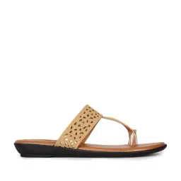 Bata Women's Beige Toe Ring Wedges-image-70