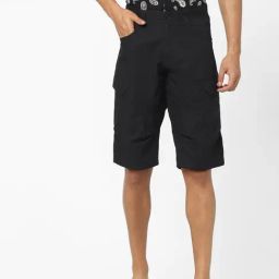 Celio* Black Cotton Regular Fit Shorts-image-18
