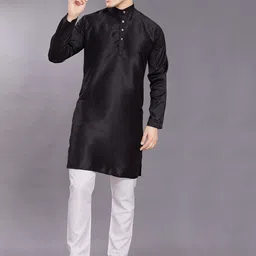 DIVISIVE Men Cold-Shoulder Sleeves Thread Work Jacquard Kurta-image-85