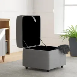 Duroflex Zivo Plus Grey Solid Wood Ottoman-image-87