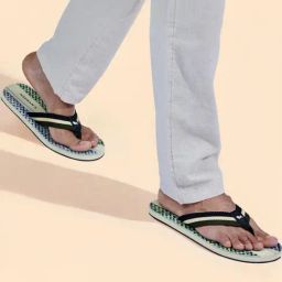 Neemans Men's Striped Fusion Black Flip Flops-image-96