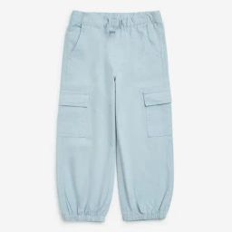 HOP Kids by Westside Dusty Blue Cargo-Style Mid-Rise Cotton Joggers-image-102