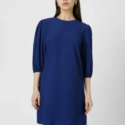 Van Heusen Navy Textured Pattern Shift Dress image 1