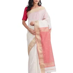 Fabindia Off White Woven Design Saree-picture-5