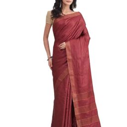 Fabindia Maroon Woven Design Saree-picture-45