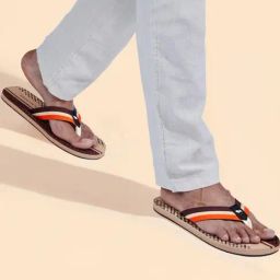 Neemans Men's Striped Fusion Brown Flip Flops-image-15