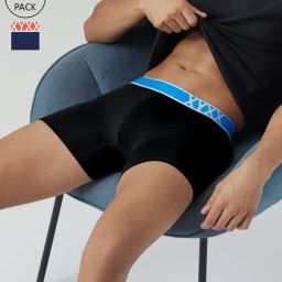 XYXX Black & Navy Micro Modal Trunks - Pack of 2-picture-17