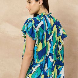 all about you Women Abstract Printed Flutter Sleeeves Top image 5