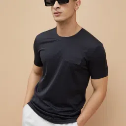 Bossini Black Regular Fit Texture T-Shirt-picture-28