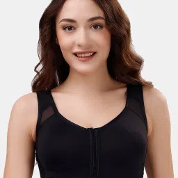 Soie Black Full Coverage Non-Wired Front Open Bra image 1