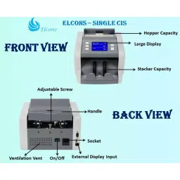 Elcons Mix Note Counting Machine 1000 notes/min, Single CIS image 4