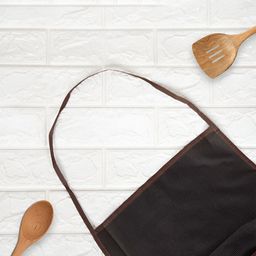 Aura Brown Checked Apron With Center Pocket image 2