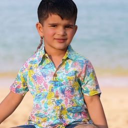 Tura Turi Boys Floral Opaque Printed Casual Shirt-image-49