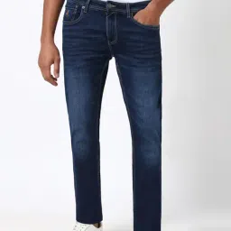 Peter England Navy Cotton Slim Fit Jeans-image-88
