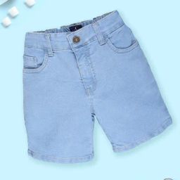 Kiddopanti Boys Light Blue Denim Regular Fit Shorts-image-71