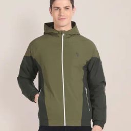 U.S. Polo Assn. Olive Regular Fit Hooded Jacket-image-65