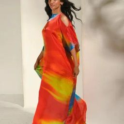 Trove Label Multi-Color Satin Solid Kaftan-image-61