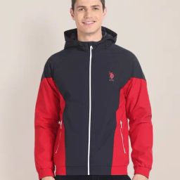 U.S. Polo Assn. Navy & Red Regular Fit Hooded Jacket-image-28