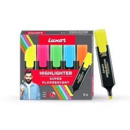 Luxor Hi-Lighter with Chisel Points Kit of 5 Pcs Multicolour-41