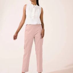 Go Colors! Pink Mid Rise Formal Trousers-image-95