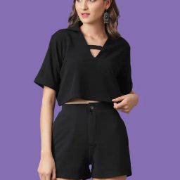 Kotty Black Mini Co-Ord Set-image-94