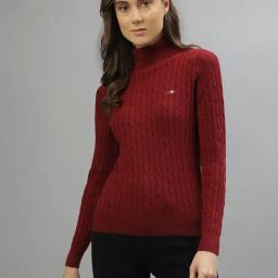 Gant Red Cotton Self Pattern Sweater-image-81