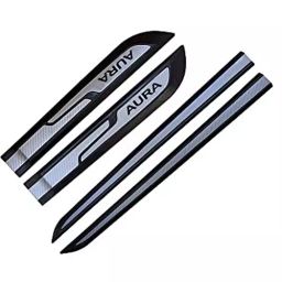 Auto Pearl Car Door Side Beading Moulding ‎Black & Silver Compatible For Hyundai Aura (Set of 4 Pcs)-42