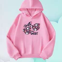 ARYA Unisex Kids Pink Printed Hooded Sweatshirt-picture-28