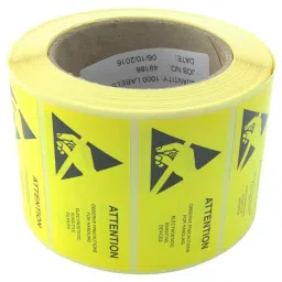 MULTICOMP PRO Pre Printed Labels LABELS, ESD CAUTION, YELLOW, 75X38MM, 055-0003-3