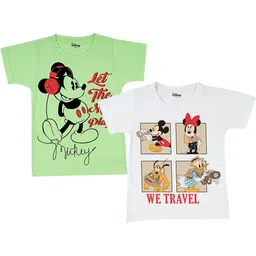 Disney By Miss and Chief Boys Pack of 2 Mickey & Friends Printed Cotton T-shirts-image-38