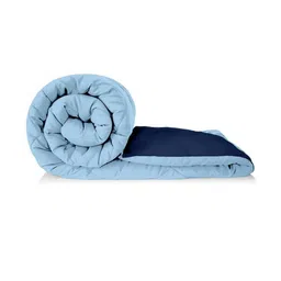 Doristyle Blue 250 GSM Checked Microfiber Single Bed Comforter-picture-2
