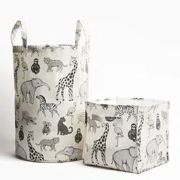 H&M White Printed Storage Basket-picture-8