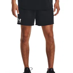 UNDER ARMOUR Men Brand Logo Print Moisture-Wicking Loose Fit Rival Terry Training Shorts-16