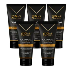 Globus naturals Set Of 5 Charcoal Peel Off Mask With Vitamin E & Argan Oil - 75g Each-24