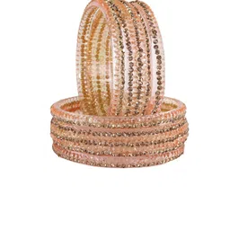 LAVAZZA Set Of 10 Fancy Glass Crystals Studded Bangles image 2