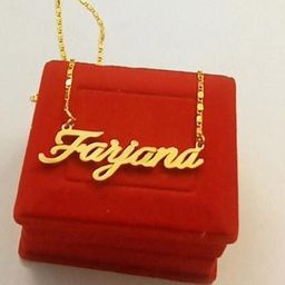SR Export Gold-Plated Farjana Name Pendant Necklace-image-76