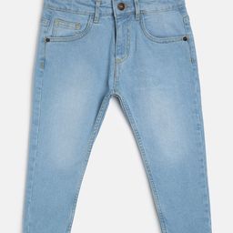 Etched Design Solid Jeans Pant - Light Blue-image-3