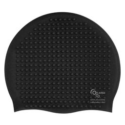 KARBD Bubble Drop Design Hair Protection Silicone Swimming Cap - Black-14