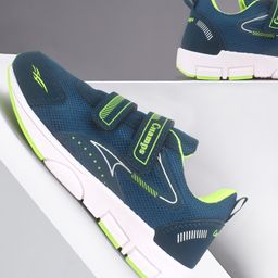 CHamps SHOES Colour Blocked & Mesh Detailed Double Velcro Closure Sport Shoes - Teal Blue & Parrot Green-image-89