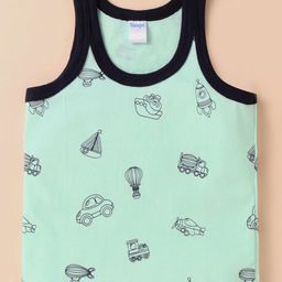 Tango Single Jersey Knit Sleeveless Vests with Vehicle Print - Light Green-image-28