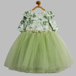 Toy Balloon Kids Net Three Fourth Sleeves Tie Dye Dress - Green-image-37