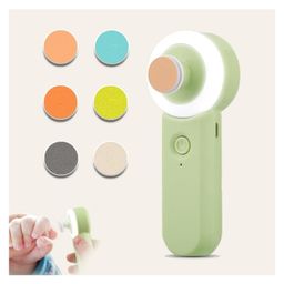 Flaze Baby Electric Nail Grinder Buffer Kit, Safe, Easy Rechargeable Baby Nail File,Baby Nail Trimmer, Ring LED Light, 6 Buffer Pads,- pack of 1 - ( color may vary )-image-4