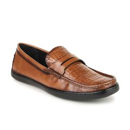 BRITMEN Men Textured Leather Loafers-image-80