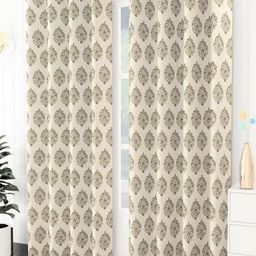 Trance Home Linen Green & Cream-Coloured Set of 2 Floral Door-44