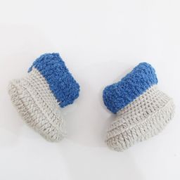 Woonie Handmade Booties With Fur Bordered - Grey image 3
