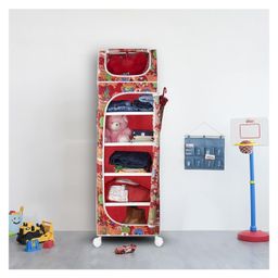 little ones Little One's   6 Plastic Shelves Baby Wardrobe Toy Organizer   Jungle Red   TB6 AR image 2