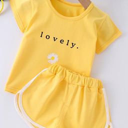 Bold N Elegant Girls Printed Round Neck Pure Cotton T-shirt With Shorts-image-44