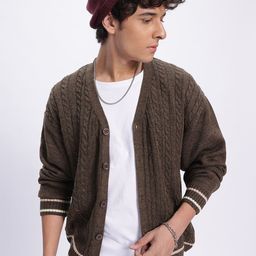 glitchez Sleek & Soft Cable Knit Cardigan-image-34